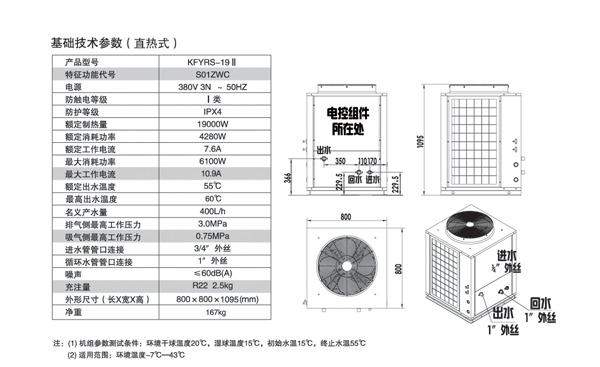 宾馆酒店热水工程首选 生能天工KFXRS-19II空气能热泵机组深度解析